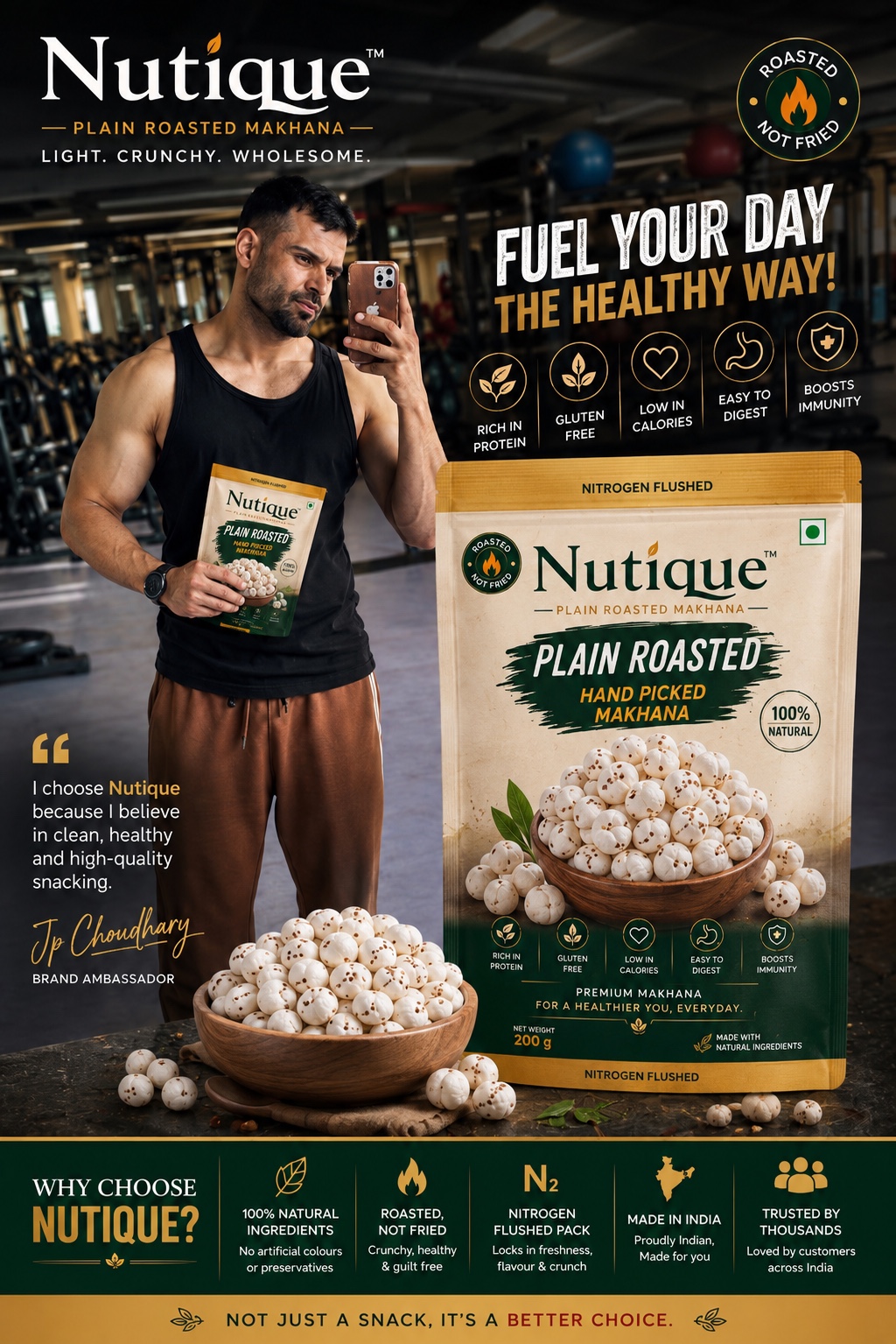 Nutique campaign featuring brand ambassador JP Choudhary
